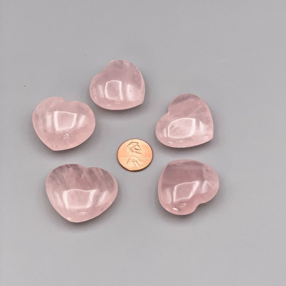 Rose Quartz, Polished Heart, 1 Inch, Pocket Stone, 1 Per Order - Picture 5 of 5